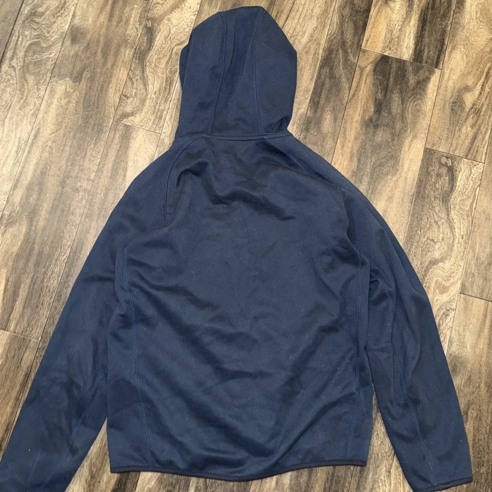 Uniqlo Fleece Full-Zip Jacket Hooded Cotton Blend Navy Blue Men's Size‎ M